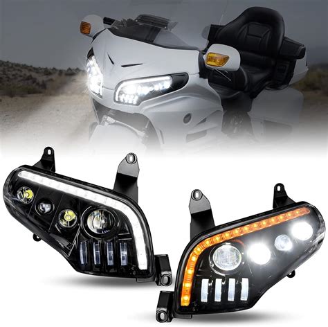 Veisutor Led Headlight Assembly For Goldwing Gl1800 Led Headlamp Front Lamp