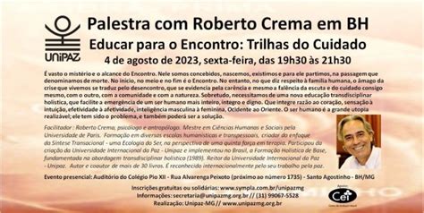 PALESTRA ROBERTO CREMA EDUCAR PARA O ENCONTRO TRILHAS DO CUIDADO