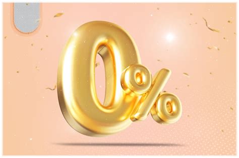 Premium Psd 0 Percentage Off Sale Discount Gold 3d Number Promotion