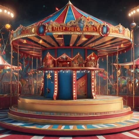 Premium Photo D Carnival Podium With Many Rides And Shops Circus