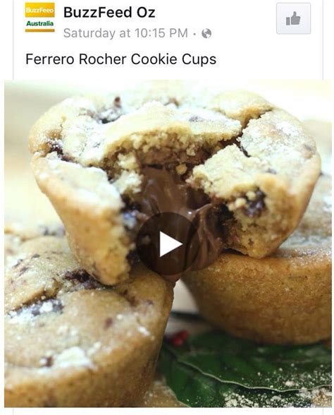 Ferro Rocher Cookie Cups Eat Dessert Baking Delicious Desserts