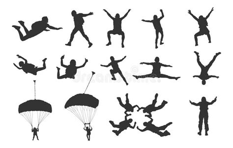 Skydiving Silhouettes Falling Skydiver Silhouette Skydiver Silhouette