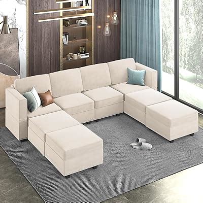 Amazon QEZEOM 149 6 Oversize Sectional Sofa With Chaise Modern