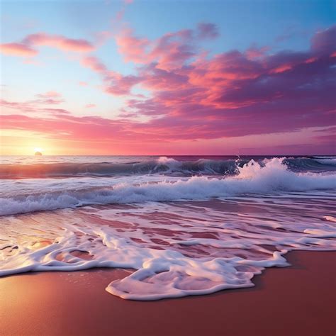 Premium AI Image | Pastel Sunset on the Beach Backgrounds