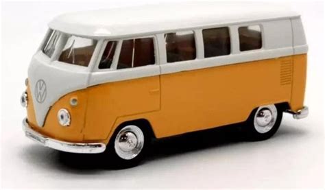 Volkswagen T Bus Geel Wit Welly Samba Modelauto