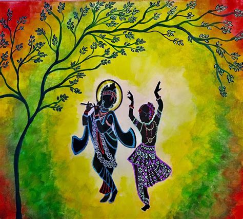 Paints and more..: Silhouette Radha Krishna