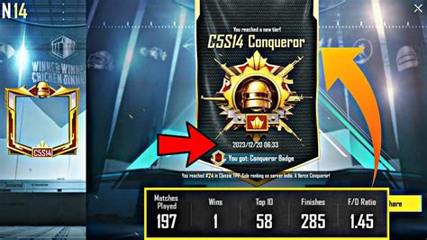 Finally Reached Conqueror With Kd In Bgmi New Season Platinum To