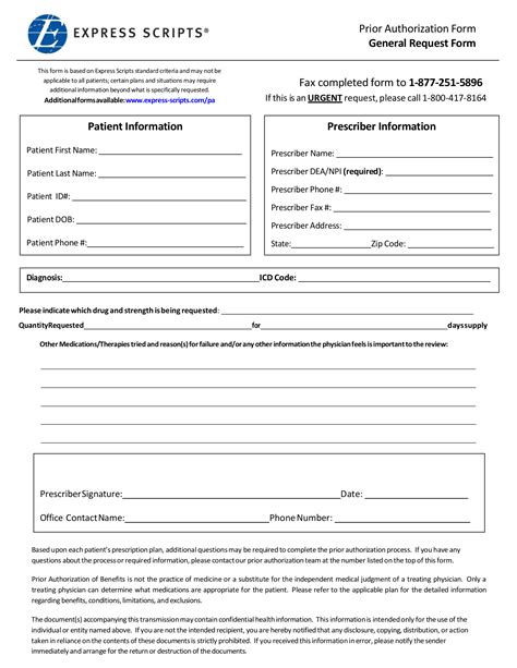 Free Express Scripts Prior Rx Authorization Form Pdf Eforms