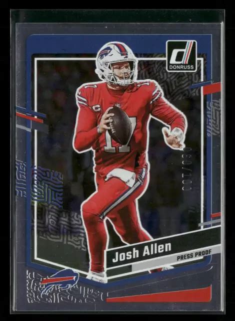 Panini Donruss Football Josh Allen Preuve Presse Billets