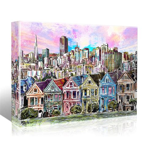 San Francisco Painting Skyline Canvas SF Painting | Etsy