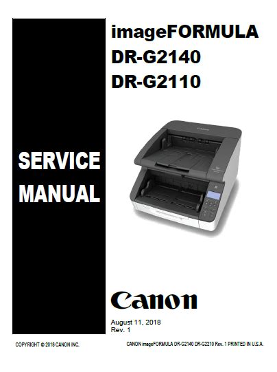 Canon Imageformula Dr G2140 Dr G2110 Service Manual And Parts Manual Clear Choice Technical