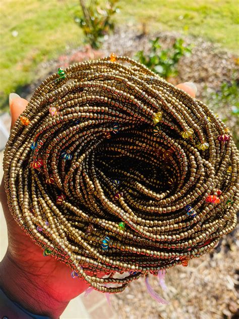 Multi Colored African Waist Bead Belly Beads Seed Beads Ghana Waist Bead Glass Beads Africa