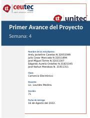 Primer Avance Del Proyecto Docx Primer Avance Del Proyecto Semana