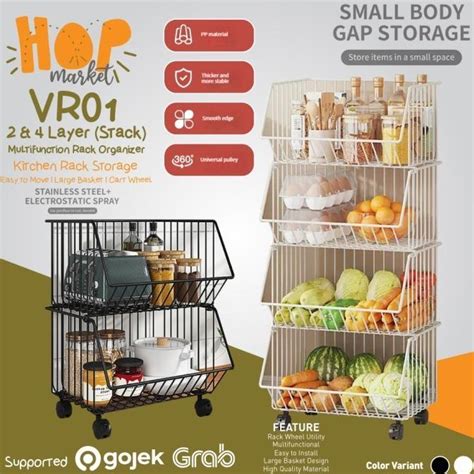 Jual Hop Vr Rak Dapur Susun Serbaguna Tempat Keranjang Sayur Buah