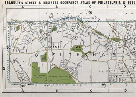 Cheltenham Township Map Original 1946 Franklins Survey Atlas - Etsy ...