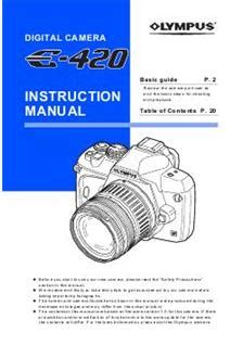 Olympus E 420 Printed Manual