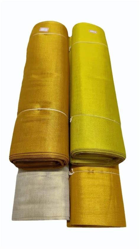 200 GSM Golden Metallic Tissue Fabrics At 40 Meter Metallic Tissue