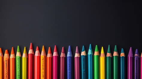 Colorful Crayons In Lines With Copy Space Background Crayon Pencil