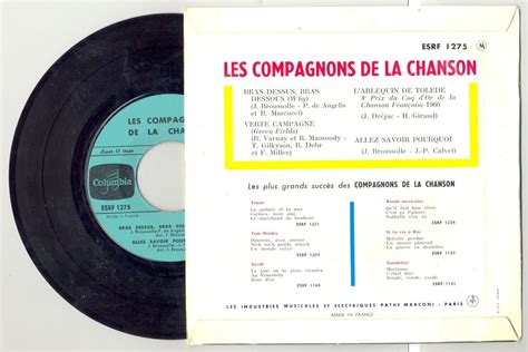 45 Tours LES COMPAGNONS DE LA CHANSON VERTE CAMPAGNE BRAS DESSUS