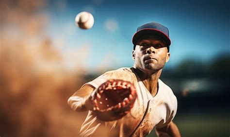 Vista De Un Jugador De B Isbol Masculino En El Campo Foto Gratis