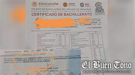 Envía Cobaev 12 certificados con errores ortográficos El Buen Tono