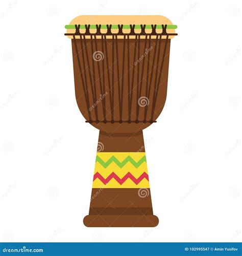 African Djembe Drum Flat Icon Music Stock Vector Illustration Of