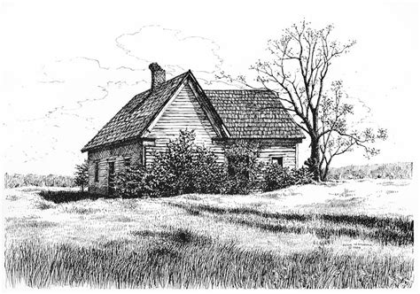 Old Farmhouse Sketches - Drawings Of Farm Houses | Bohriawasuli Wallpaper