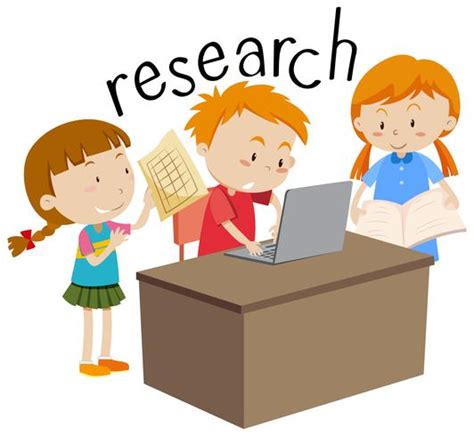 Kids doing research education flashcard 301948 Vector Art at Vecteezy