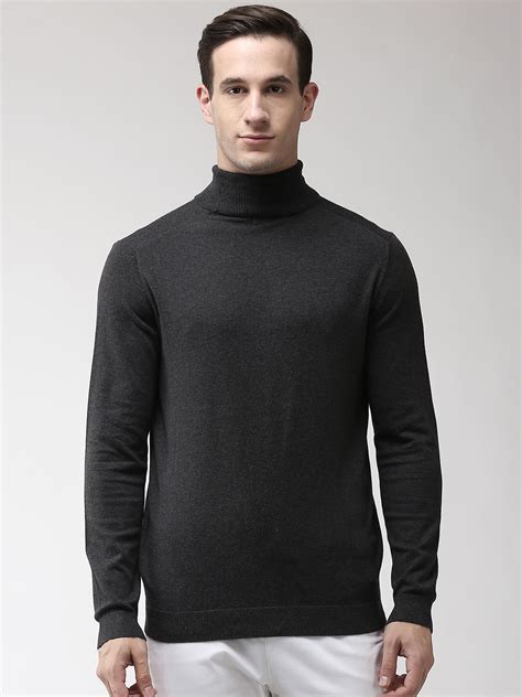 Buy Marks Spencer Men Charcoal Grey Solid Sweater Sweaters For Men