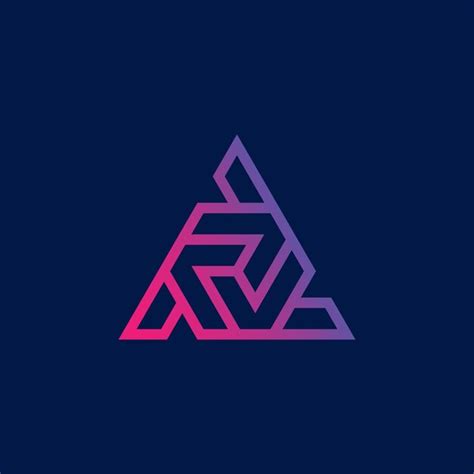 Logotipo geométrico triangular Vector Premium