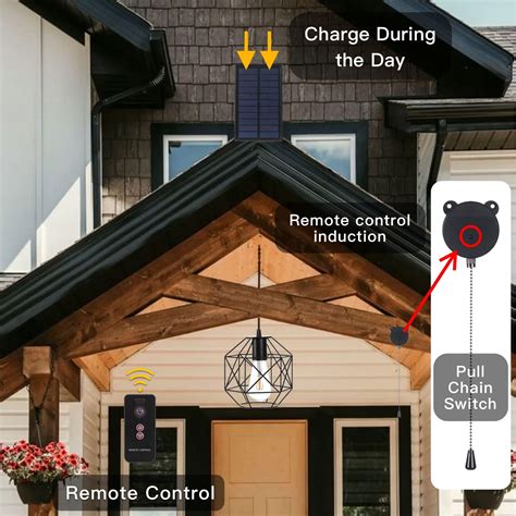 Aofuery Solar Pendant Lights Outdoor Shed Light Solar Powered Gazebo Lights Outdoor Solar