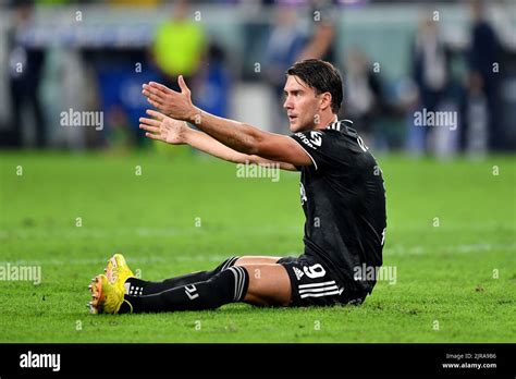 Dusan Vlahovic Of Juventus Fc Reacts During The Serie A 2022 23 Match