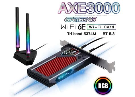 Placa Wi Fi 6E AX210 Bluetooth 5 3 Fenvi FV AXE3000 RGB Promotop