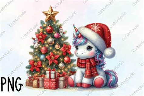 Cute Christmas Unicorn Clipart Graphic By Craftartstudio · Creative Fabrica