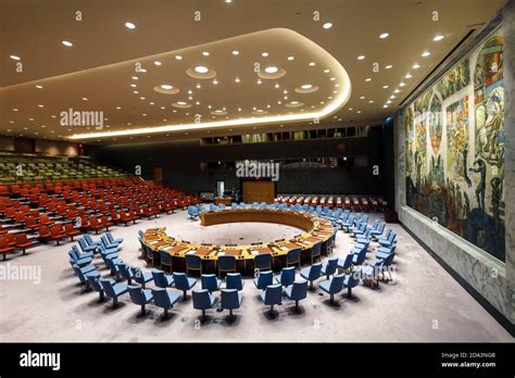 New York Usa Sep 20 2017 Empty Chairs Of The United Nations