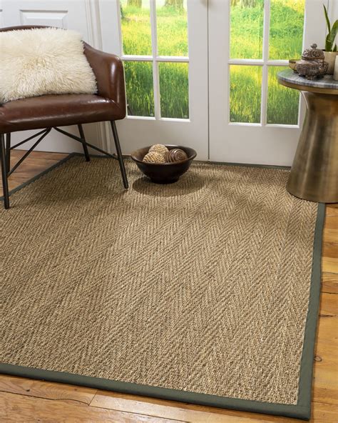 Natural Area Rugs Beach Custom Seagrass Rug 26 X 12 Green Border