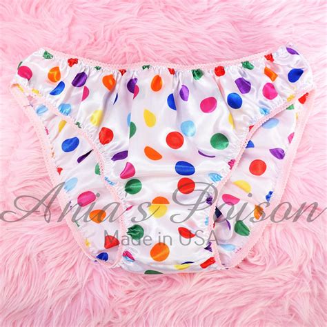 Anias Poison Full Polka Dot Bikini Cut Soft Satin Lined Sissy Panties