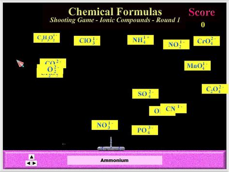 Chemical Formulas Game Software Students Can Practice Naming Chemical
