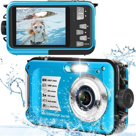 MARVUE Waterproof Camera 4K 48MP 11FT Underwater Camera Selfie Dual ...