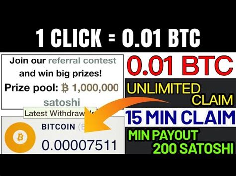 High Paying Faucet To Earn 500 Satoshi 0 01 Btc Free 15 Min Claim