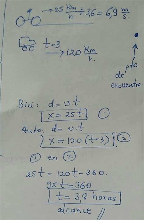 Una Bicicleta Sale De Una Ciudad Con Una Velocidad De 25Km H 3 Horas