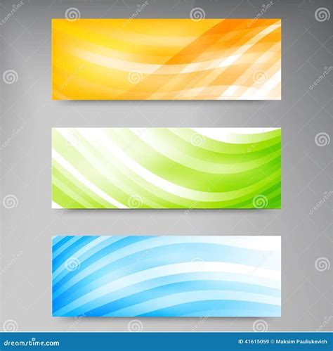 Set Of Modern Vector Banners With Lines Stock Vector Illustration Of