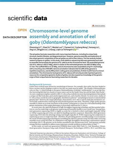 Pdf Chromosome Level Genome Assembly And Annotation Of Eel Goby