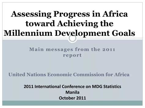 PPT Assessing Progress In Africa Toward Achieving The Millennium