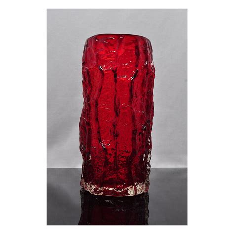 Vintage Whitefriars Glass Ruby Bark Vase By Geoffrey Baxter Etsy Uk