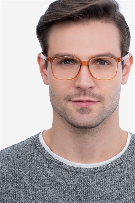 Blocks Square Clear Brown Full Rim Eyeglasses Eyebuydirect Canada