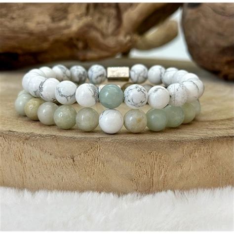 Bracelet Distance Amazonite Et Howlite Nature D Couvertes