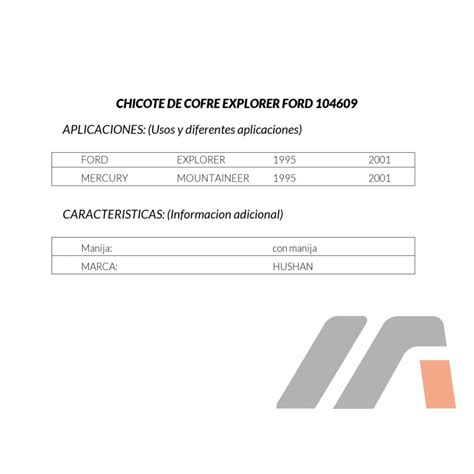 CHICOTE DE COFRE EXPLORER FORD 104609