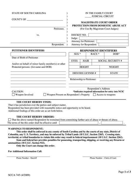 Fillable Online Judicial State Sc Petitioner Identifiers Respondent