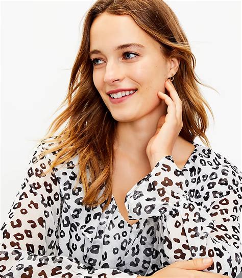 Leopard Print Ruffle Blouse